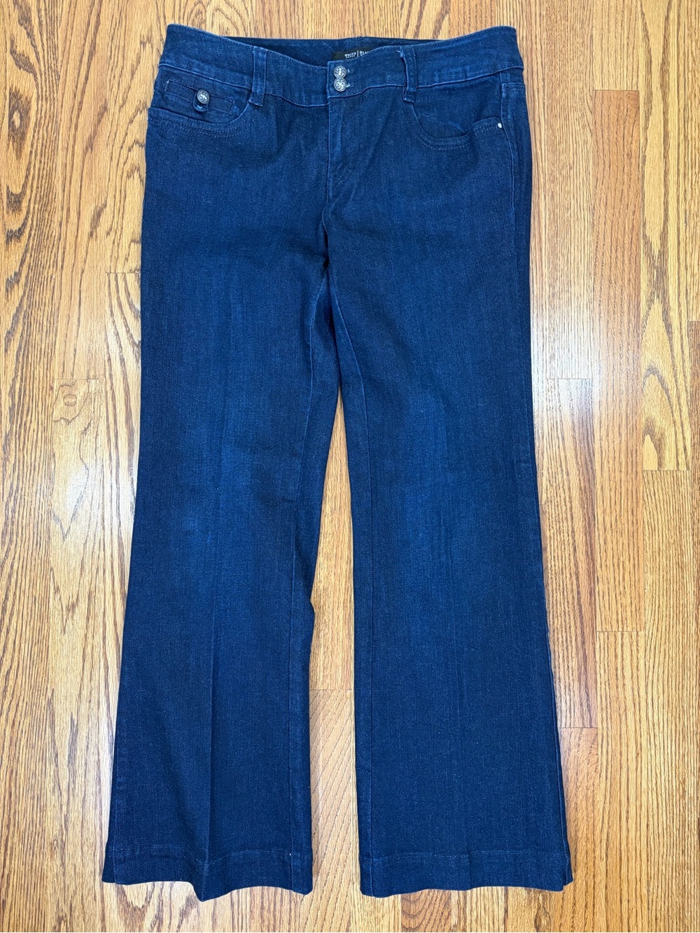WHBM Dark Blue Wide-Leg Trouser Leg Jeans (8)